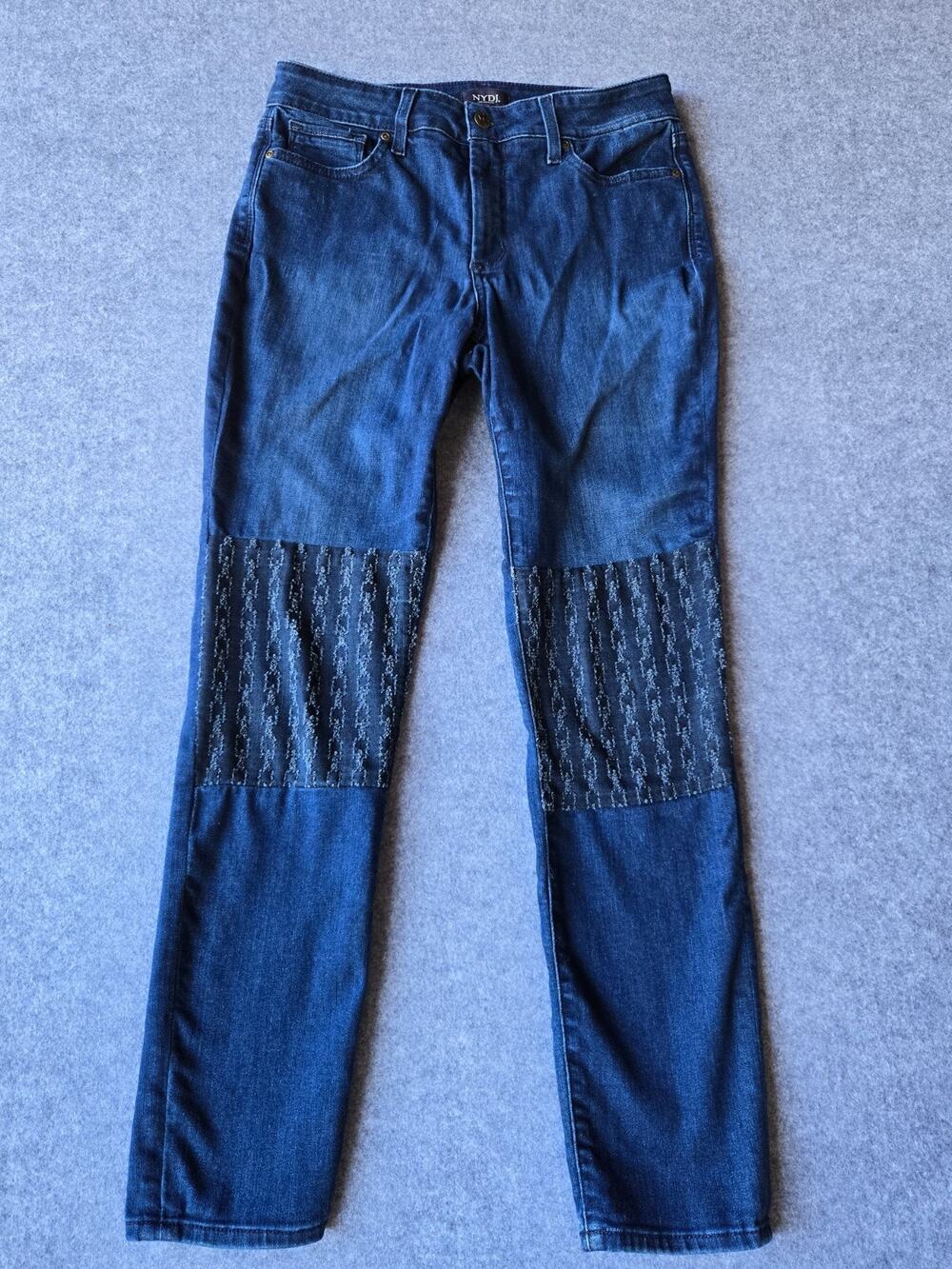NYDJ Women's Jeans AMI Skinny Leggings Lift Tuck Technology Size 8 Embellished
